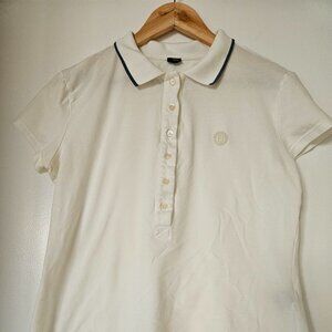 FENDI Women's White Cotton Polo Shirt Size 46 Made in Italy